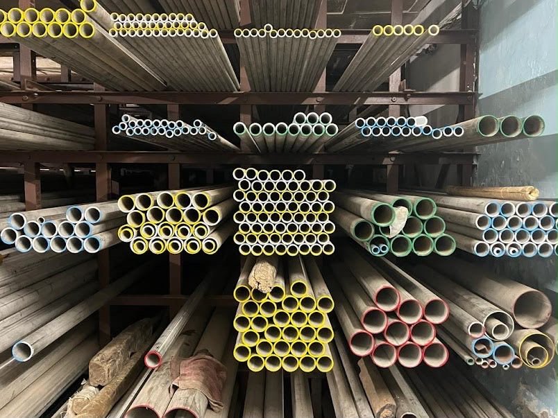 Steel tube stock in the SHREE SHYAM ENGINEERING warehouse
